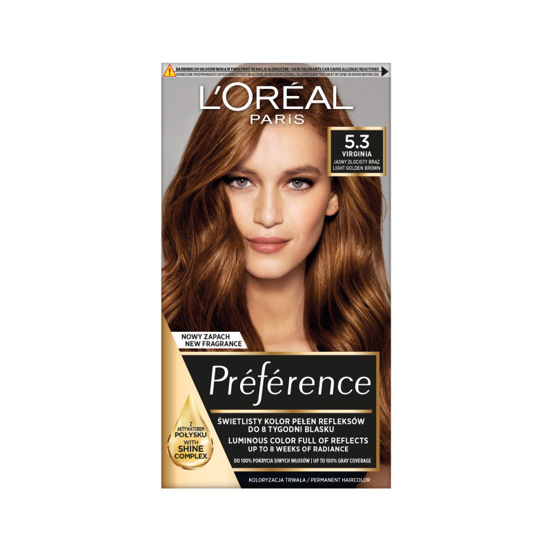 Loreal Preference Recital 5.3 Jasny Brąz Złocisty Loreal Preference Recital 5.3 Jasny Brąz Złocisty
